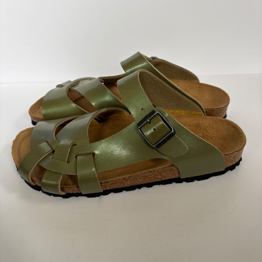 Birkenstock Sandals Womens 39 L8 M6 Metallic Olive Green NWOT - Picture 3 of 8